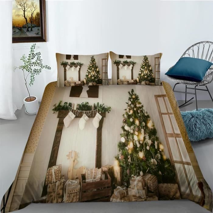Parure De Couette DOMIVA 100x140 Cm + Taie 40x60 Cm - Jersey Coton OEKO-TEX - Sapin/Vert Gris