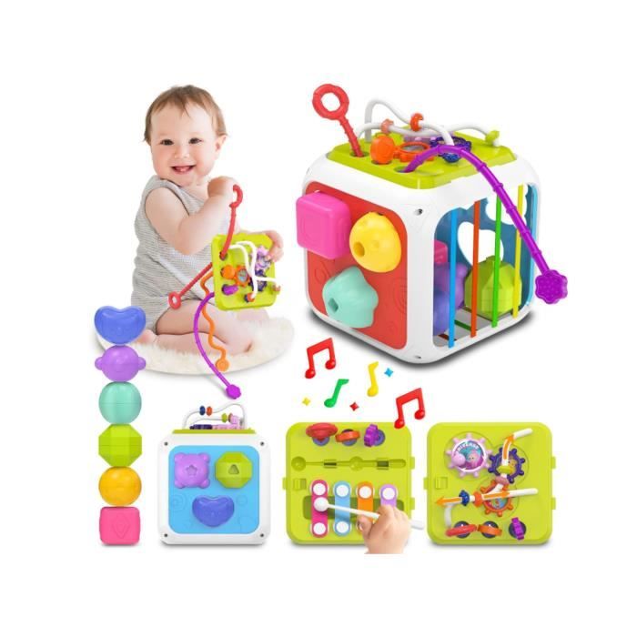 Jouet Bebe 1 2 an 7 en 1 Cube d activite Bebe Jouet Bebe 6 9 12 18 Mois Jouets d activite et de Developpement Jouet Enfant Cdiscount Jeux Jouets