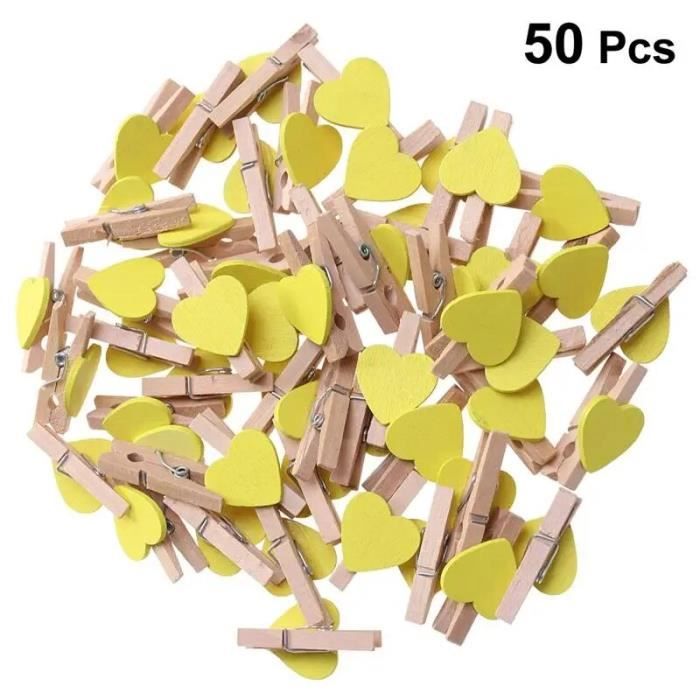 50 Pièces Punaises Avec Clips En Bois, Punaises En Bois Punaises Décoratives Punaises Pour Tableau De Liège, œuvres D'art, Notes, Photos, Tableau D'affichage