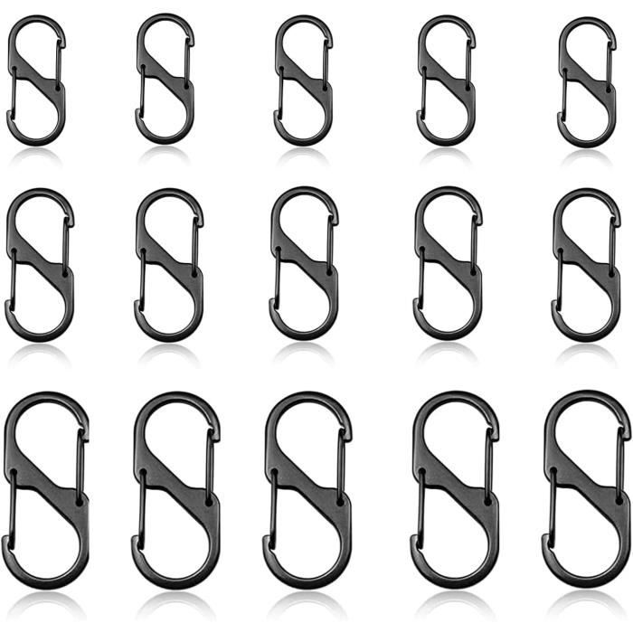 15 Pièces Mousquetons En Forme De S, Double Mousqueton En Métal, S Forme  Mousquetons Clip, Mousqueton Plastique Noir, Mini S [H768]