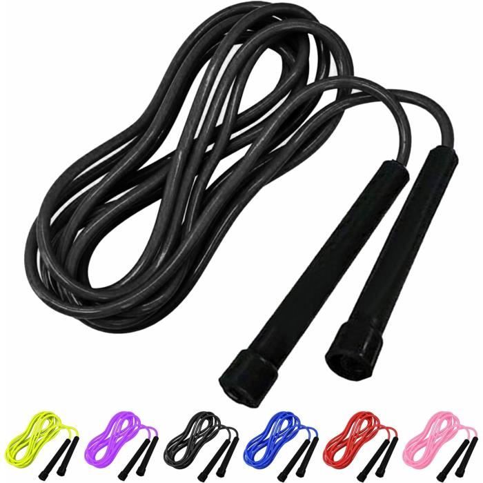 Corde à Sauter Réglable Pour Enfants Et Adultes - Longueur 3m, Diamètre 10mm - Bleue, Poids 120g - Idéale école, Club, Fitness à La Maison