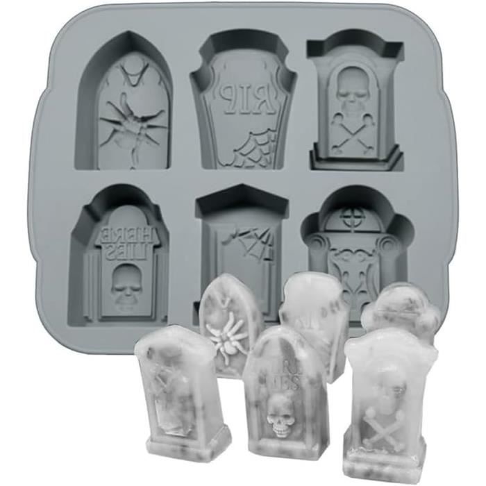 2 Moules En Silicone Halloween - Citrouille, Crâne, Sorcière, Fantôme - Pour Gâteaux Et Chocolats - 10