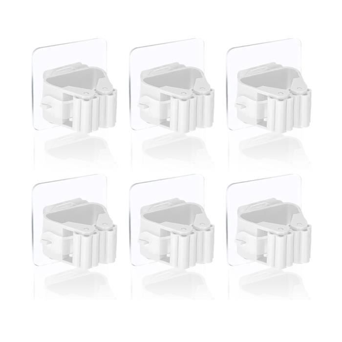 Accroche Balai Mural, Porte Balais en Acier inoxydable, Support Cintre de Rangement pour Cuisine, Buanderie, Organisation du Garage (7 Emplacements et 6 Crochets