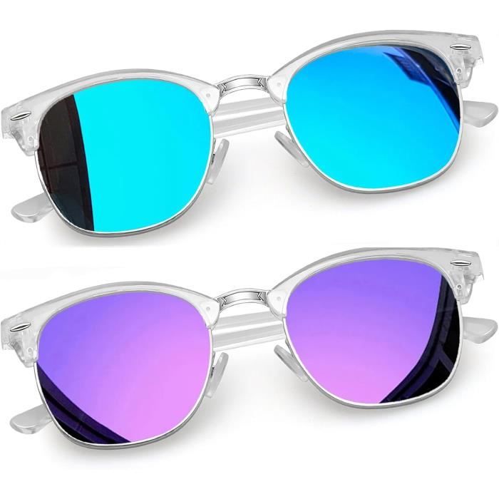 LINVO Lunettes de Soleil Homme Femme Polarisées Rétro Classique Demi Cercle Monture Lunette de Soleil Conduite Protection UV400 LINVO Lunettes de Soleil Homme Femme Polarisées Rétro Classique Demi Cercle Monture Lunette de Soleil Conduite Protection UV400