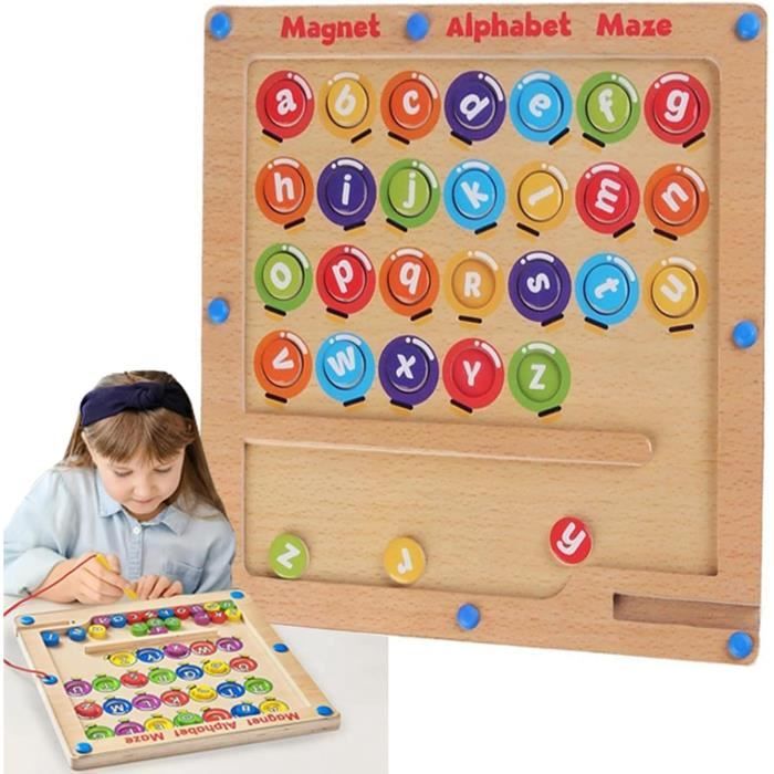 Labyrinthe magnétique 2 en 1 pour Voiture - Tableau de comptage magnétique Alphabet - Puzzle en Bois Double Face - Jouet préscolaire Montessori (Glace, Taille Unique Labyrinthe magnétique 2 en 1 pour Voiture - Tableau de comptage magnétique Alphabet - Puzzle en Bois Double Face - Jouet préscolaire Montessori (Glace, Taille Unique