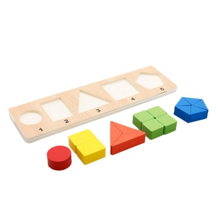 Le laçage de bois de formes géométriques de jouets pour enfants de 3 ans  jusqu'L