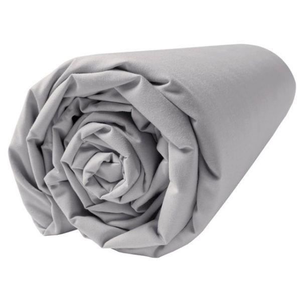 DRAP HOUSSE 120X190 CM 100% COEUR DE COTON CIMENT - Achat ...