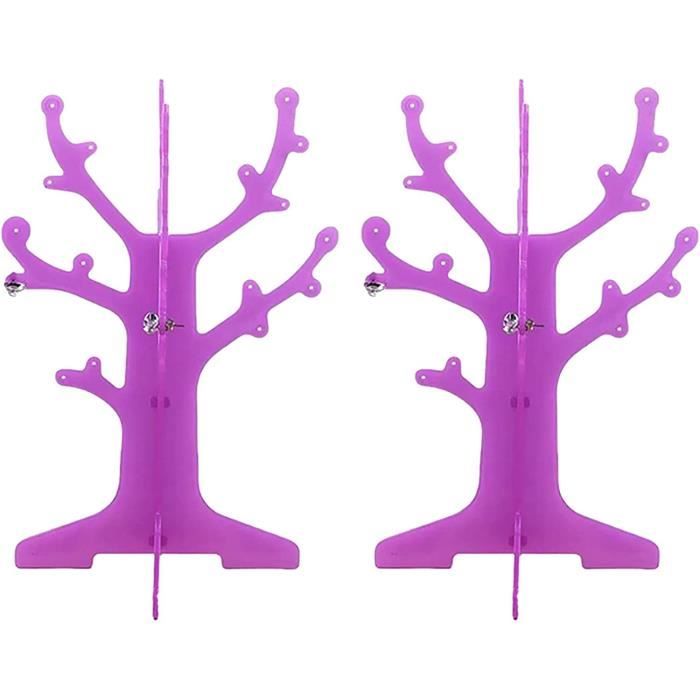 Arbre à bijoux en bois - Porte-boucles d'oreilles & colliers - Décoration élégante - Cadeau femme - Gamm vert