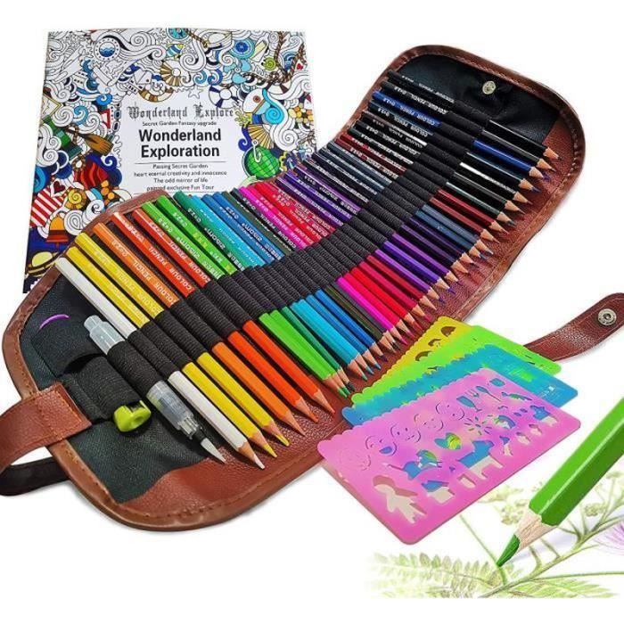 Non Toxique et Ecologique Art Dessin Crayons de coloriage pour Livre de coloriage et Mandala Ensemble De 72 Crayons de Couleur Professionnels pour Adultes et Enfants 