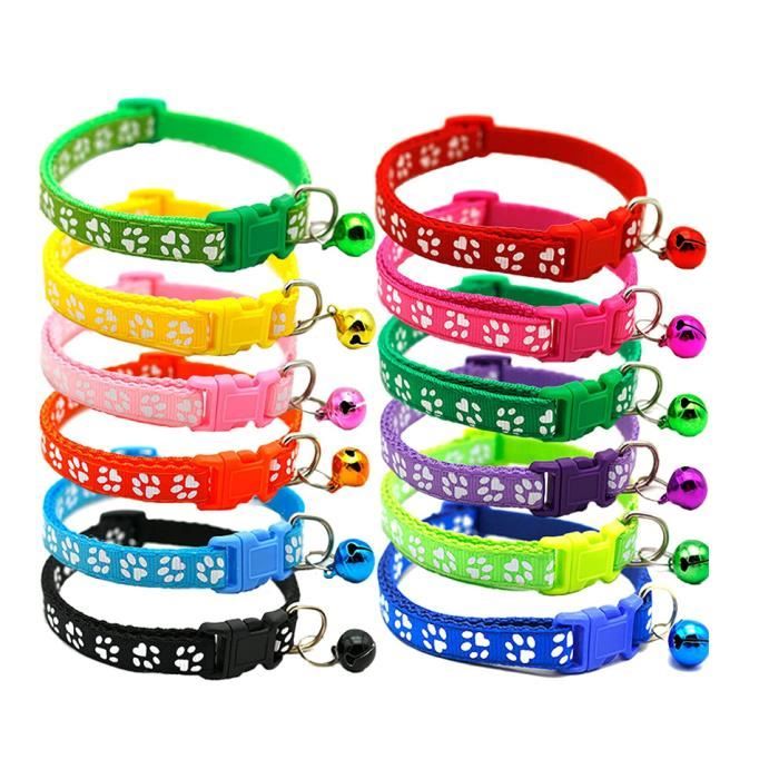 Colliers pour chats et chiens - 12 PCS - Sécurité réglable - 20-34 cm - 12 couleurs