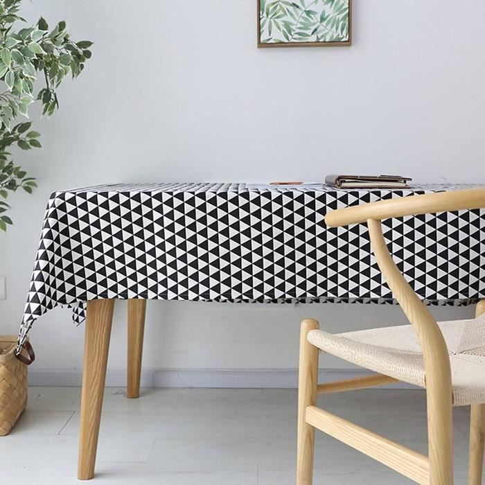 POPOYU Nappe Rectangulaire Toile Cirée 140x220 Cm - Nappe Anti-Taches Imperméable PVC Vinyle Pour Table De Cuisine