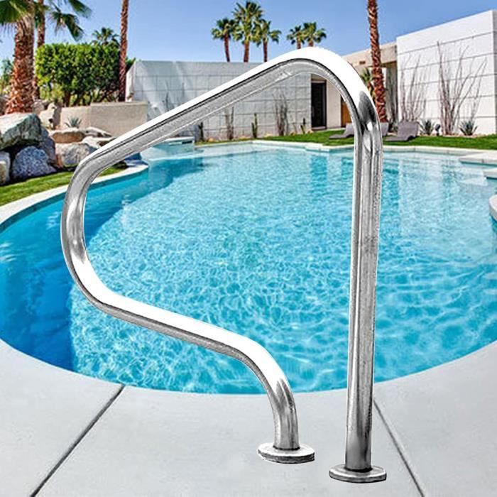 Rampe De Piscine En Acier Inoxydable 304 - Dimensions 80x47 Cm, Tube De 4,2 Cm - Antidérapante, Pour Entrée/sortie Sécurisée (enfants, Personnes âgées)
