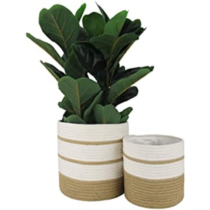 Paniers De Rangement En Corde Tressée LA JOLIE MUSE - Lot De 4 - Vert Lierre - Pour Salle De Bain, Chambre, Étagères - Pliables