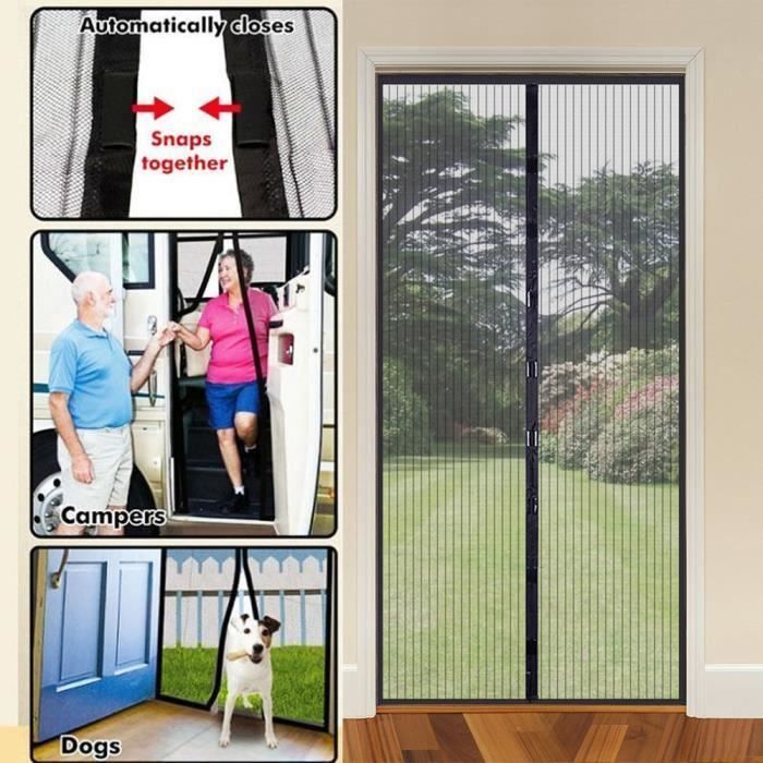 Moustiquaire porte Magn/étique Moustiquaire rideau Moustiquaire magn/étique pour portes fen/êtres Rideau Magn/étique portes fen/êtres aimant Anti Moustiques Mouches Insecte