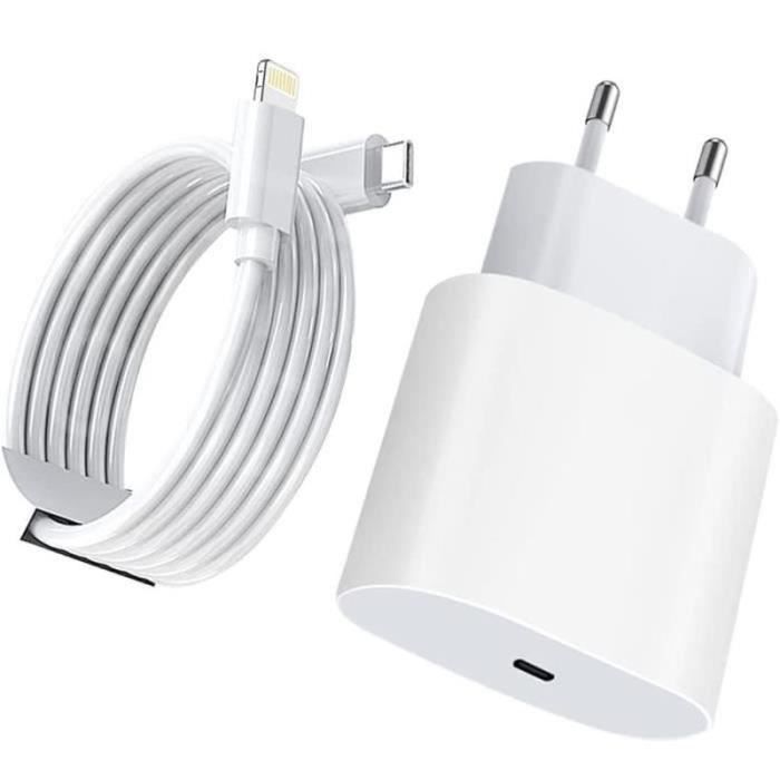 CHARGEUR TELEPHONE Chargeur Rapide iphone Chargeur c apple Chargeur iphone 13 Rapide USB C 20W avec 2m USB C to Lightning Cable