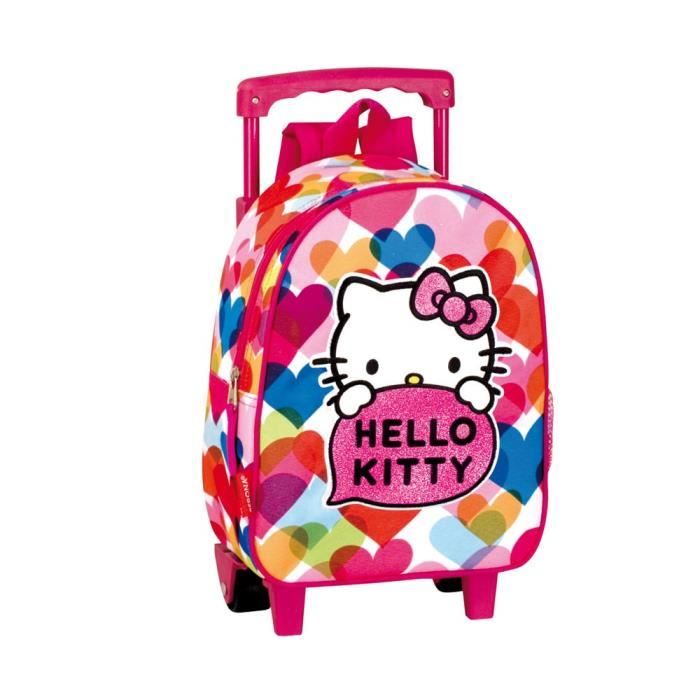 Sac a dos a roulettes Hello Kitty Pretty 28 CM trolley Cartable Cdiscount