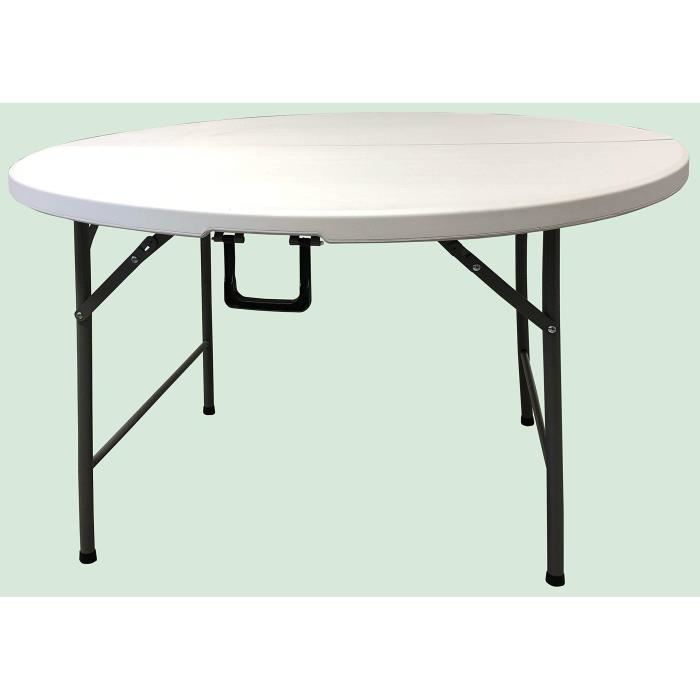 Homelux 710091 Table Pliante en résine Ronde 120 cm Hauteur 74 cm