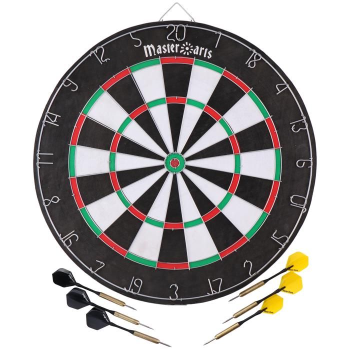 Cible de fléchettes Master Darts 45 cm 6 fléchettes incluses
