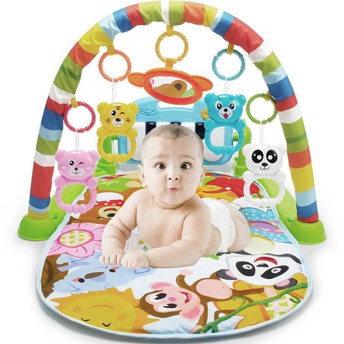 Tapis d Eveil pour Bébé avec 5 Jouets amovibles et