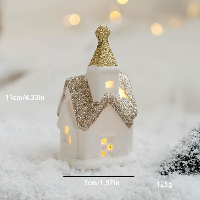 Lot De 4 Maisons De Noël Lumineuses En Céramique - Décoration De Table Et Intérieur