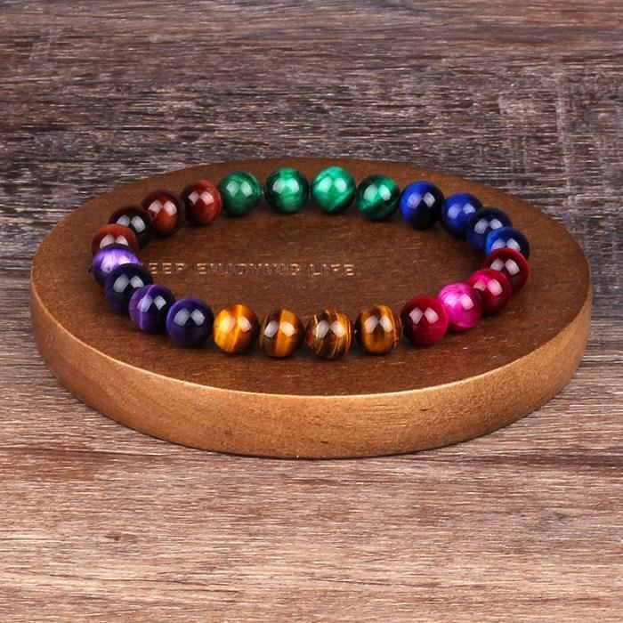 Bracciale Uomo Donna In Pietre Naturali Di Ematite E Occhio Di Falco - Lunghezza Personalizzata, Litoterapia