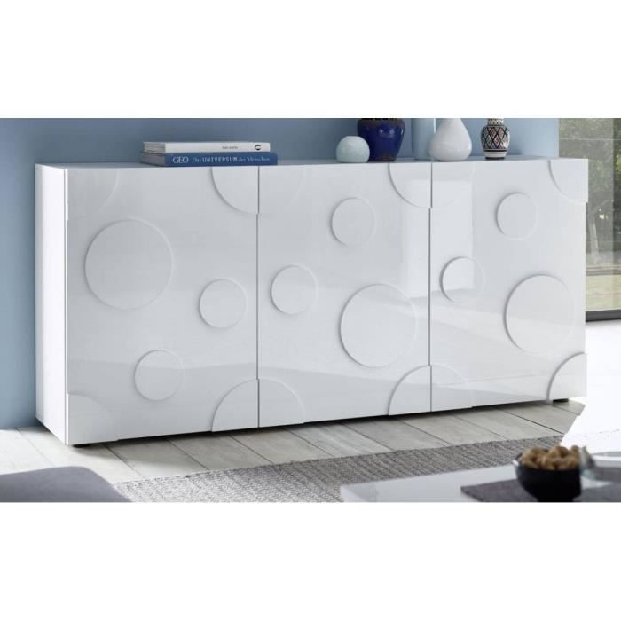 SUBLEEM Buffet bas 3 portes GIRO Blanc Panneaux de particules