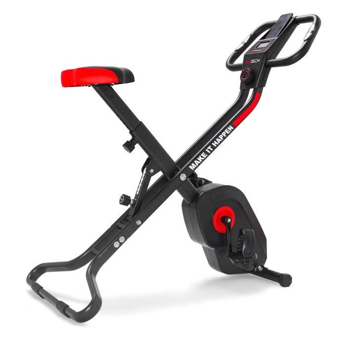Home Trainer Relaxdays - Simulateur De Vélo Pliable Avec 7 Niveaux De Résistance Réglable Depuis Le Guidon