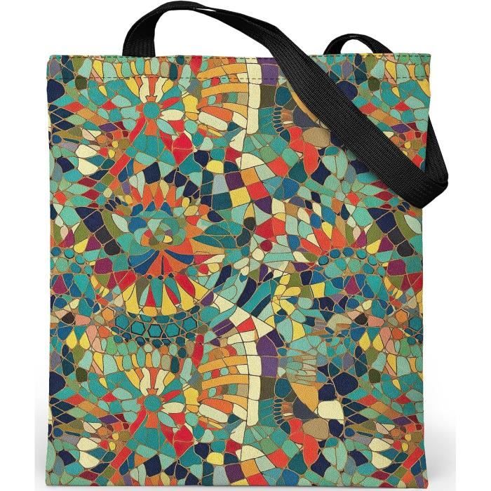Sac Cabas FOSDICK Chat - 42x30x9cm - Toile Nylon - Fourre-Tout Femme - Poche Intérieure Zippée