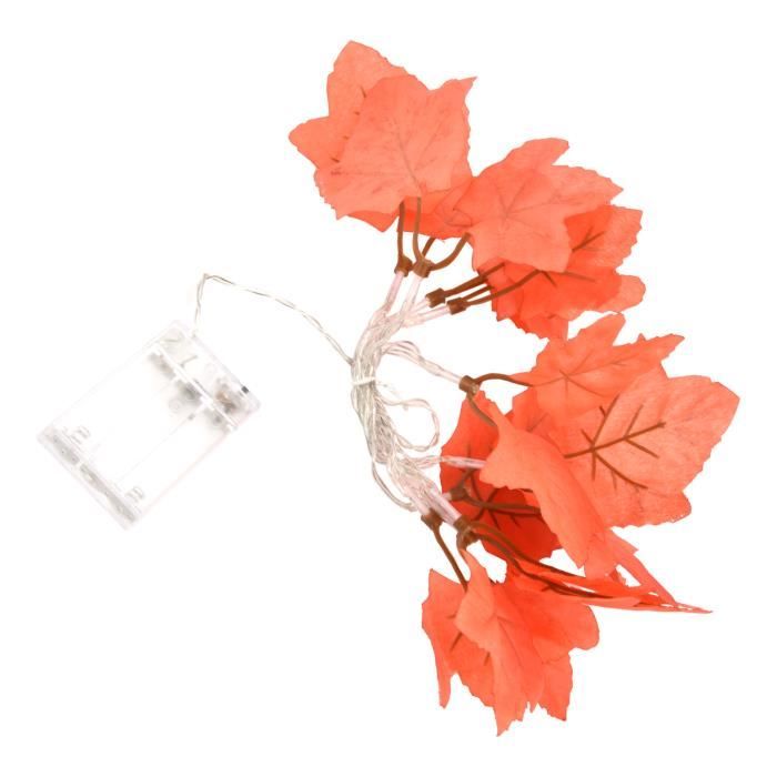 Guirlande Lumineuse Feuilles D'érable 20 LED - 3 M, étanche, à Piles (décoration Automne, Noël) - 6