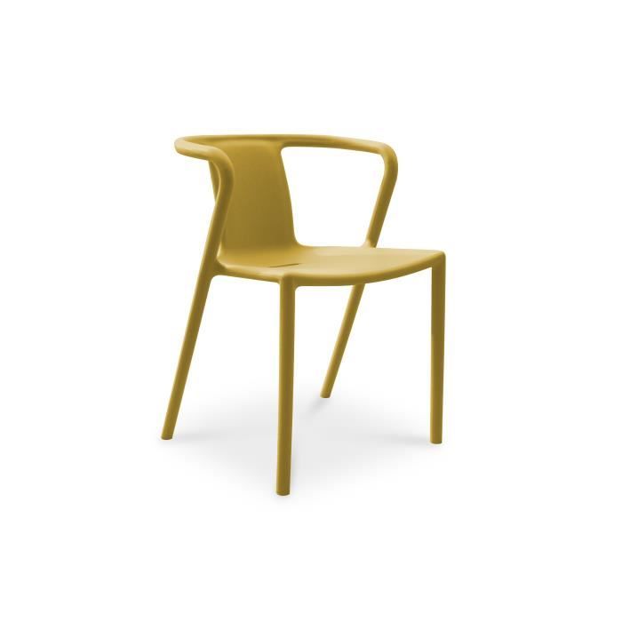 fauteuil de jardin empilable en polypropylène moutarde