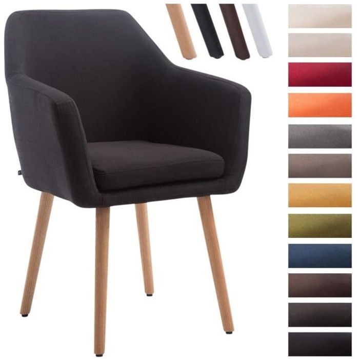 Chaise de salle à manger rembourrée Bunia avec accoudoirs