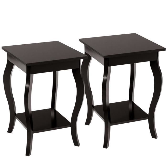 COSTWAY Lot de 2 Tables dAppoint Bout de Canapé 2 Niveaux avec Patins Antidérapants pour Chambre Salon 40 x 40 x 60 cm Café COSTWAY Lot de 2 Tables dAppoint Bout de Canapé 2 Niveaux avec Patins Antidérapants pour Chambre Salon 40 x 40 x 60 cm Café