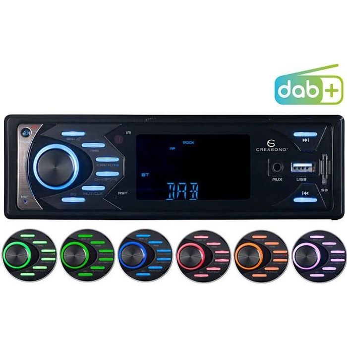 Transmetteur FM avec DAB+, Bluetooth, MP3 et mains libres sans fil