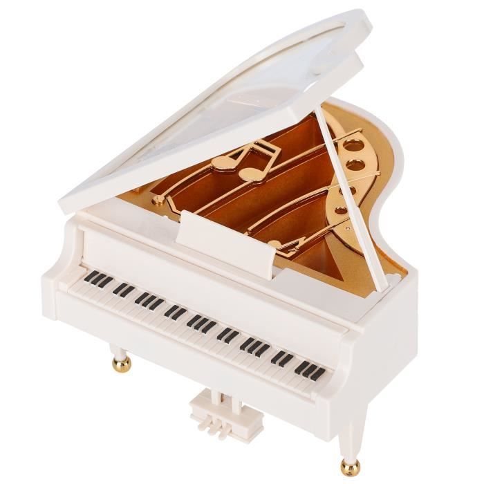 Piano Bois Manivelle BoîTe à Musique DéCoration de Bureau 3D Puzzle en