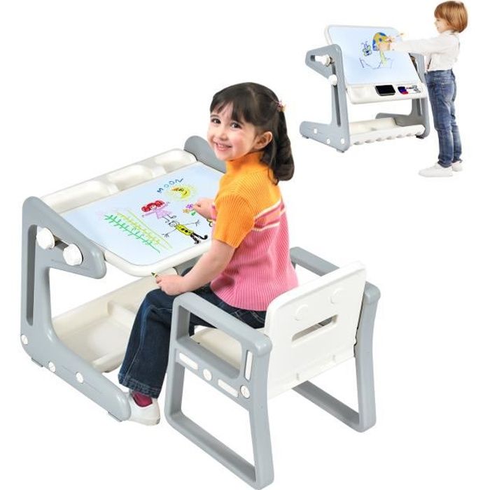 DREAMADE Tableau de Dessin Magnétique avec Chaise pour Enfants