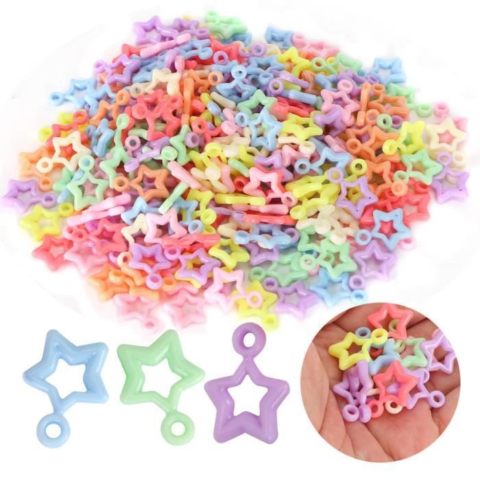 Lot Géant De 3100 Perles Plastique à Facettes En Forme D'étoiles - Multicolore, Pour Créations