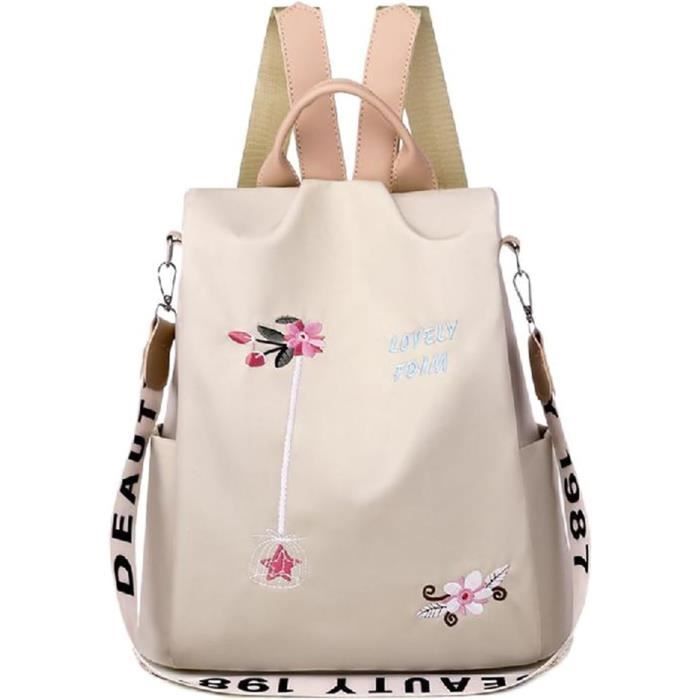 Sac à Bandoulière Antivol – Imperméable, Plusieurs Poches, Pour Homme Et Femme, Rose Pâle, Voyage Et Quotidien