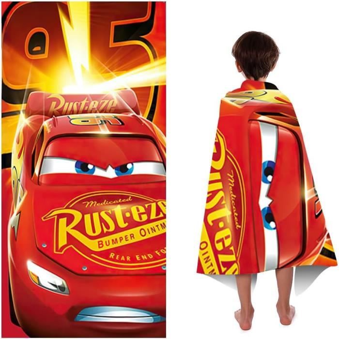Serviette De Plage Cars - 140x70 Cm, Coton/Polyester, Lightning McQueen Et Cruz Ramirez