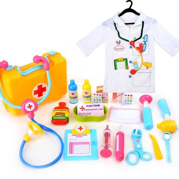 Jeu de Jouet de Valise de Dentiste portatif pour Enfants Kit de Jeu de r/ôle de Dentiste avec de Riches Accessoires pour Dentiste