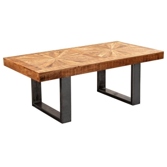 FineBuy Table Basse Bois Massif 105x40x55 cm Table d'appoint Table de salon