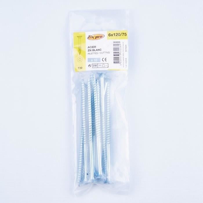 Vis à Agglo Fixpro 4x20 Mm – Tête Fraisée, Acier Zingué, Lot De 10, Neuf !