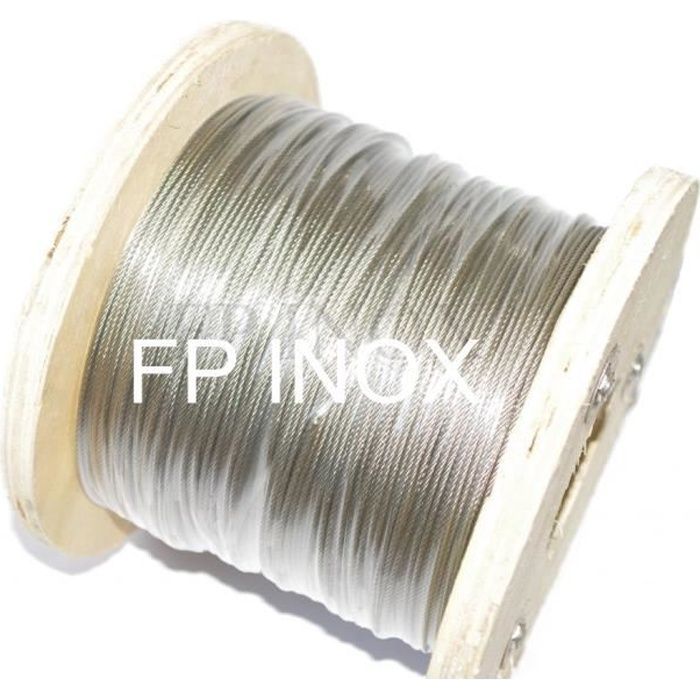 Câble Inox 316 6mm X 100m - Tressé 7x7 (49 Fils) - Pour Garde-corps, Jardin, Marine