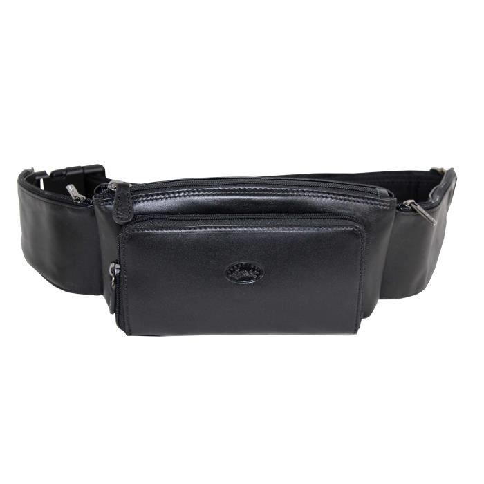 FRANCINEL Sac en cuir souple pochette banane réf 1165 noir FRANCINEL Sac en cuir souple pochette banane réf 1165 noir