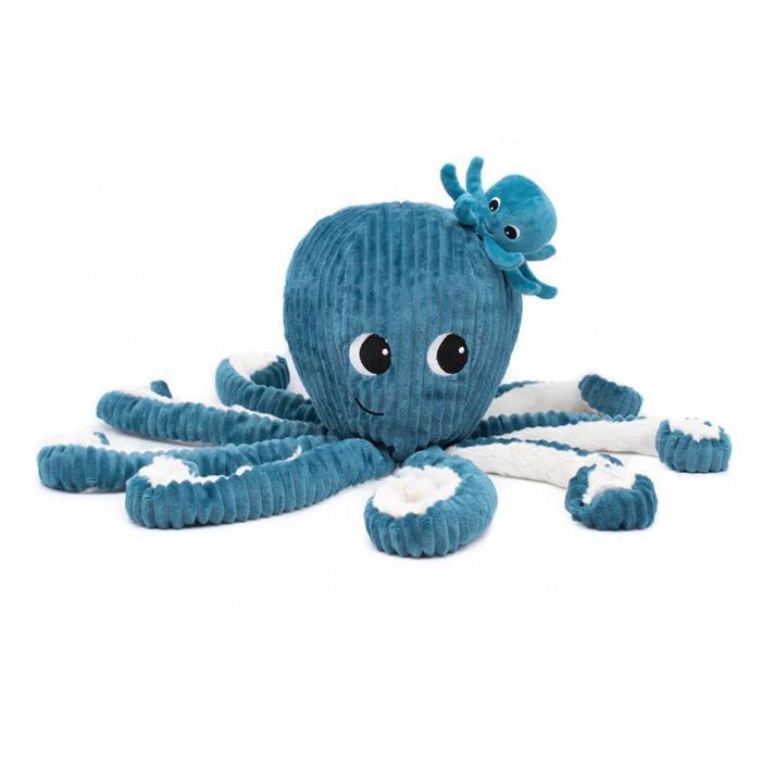 ptipotos pieuvre maman et bebe bleu - GLOBE TROTOYS - PELUCHES/Animaux - Polyester