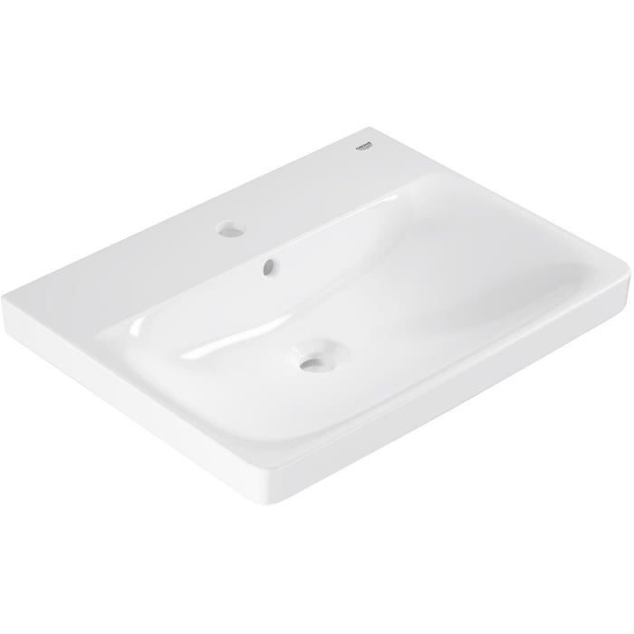 Lavabo suspendu - Porcelaine vitrifiée - Rectangulaire - GROHE Euro Ceramic - 60 cm - 21 cm - Blanc