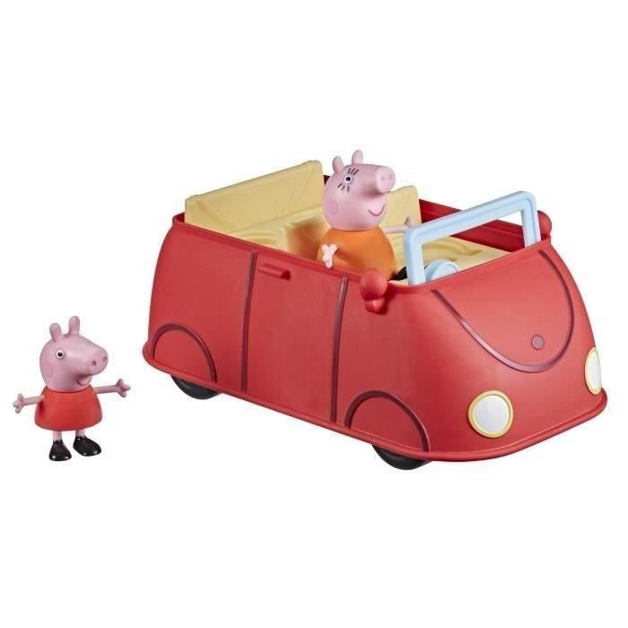 Voiture rouge familiale Peppa Pig - Jouet préscolaire avec figurines Maman Pig et Peppa - dès 3 ans