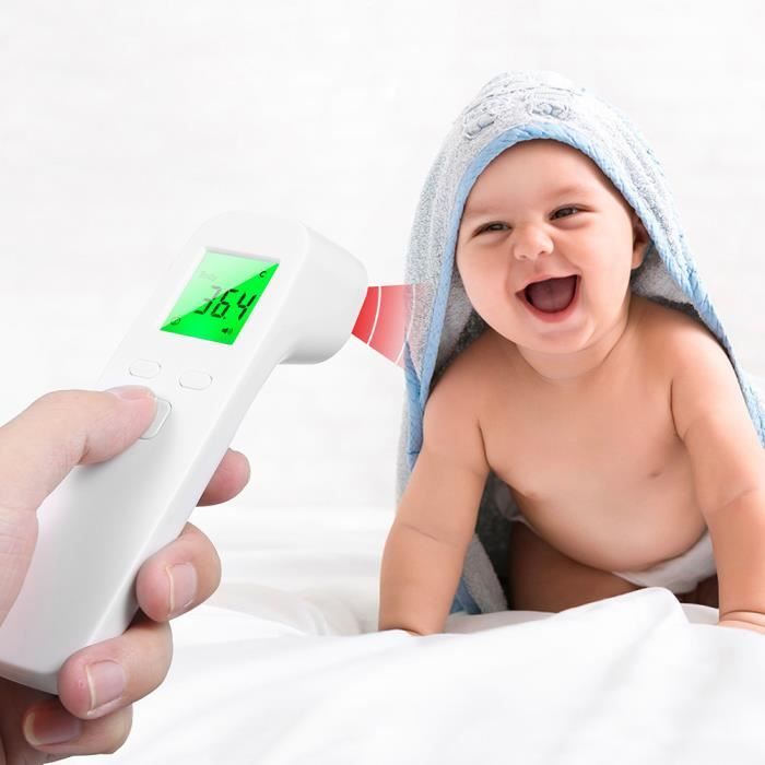 THERMOMÈTRE NUMÉRIQUE INFRAROUGE - Pour Bébé, Enfants, Adultes - Mesure Sans Contact (3-5 Cm) - Neuf