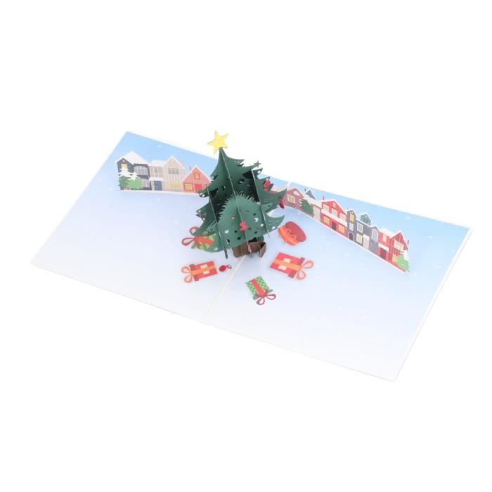 Cartes De Vœux Pop-up Noël 3D - Lot 6 Cartes + Enveloppes - Design Sapin/Père Noël, Papier Épais, Message Personnalisable