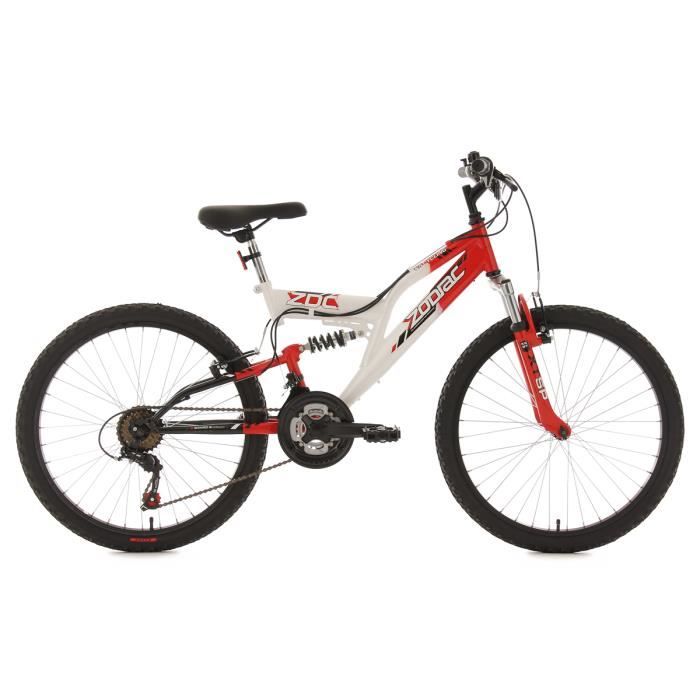 VTT enfant tout suspendu 24 Zodiac rougeTC 38 cm KS Cycling