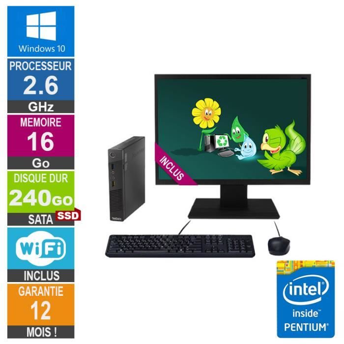 Acheter PC Lenovo ThinkCentre M73 Tiny G3220T 2.60GHz 16Go/240Go SSD Wifi W10 + Ecran 24 Reconditionné - 238,00 € PC Lenovo ThinkCentre M73 Tiny G3220T 2.60GHz 16Go/240Go SSD Wifi W10 + Ecran 24 Reconditionné - Lenovo reconditionné disponible sur Cdiscount Seconde Vie